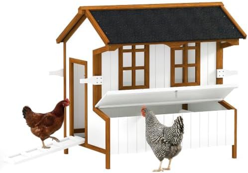 Wooden chicken coop with waterproof asphalt roof