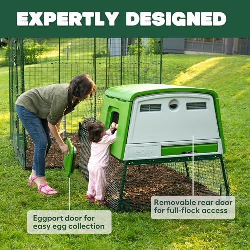 Large green plastic chicken tractor with run — photo 3