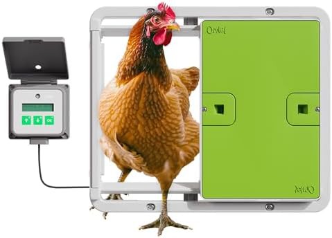 Green automatic chicken coop door opener