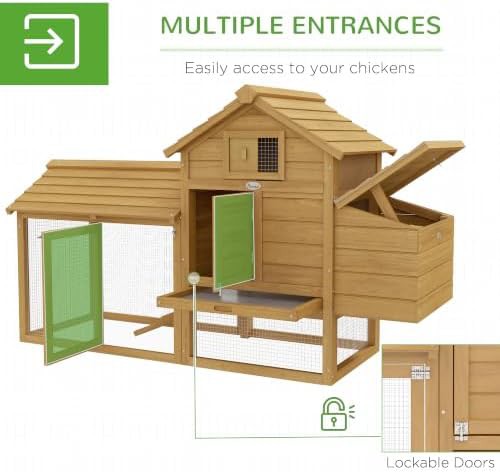 Natural wood hen house with pull out tray — photo 4
