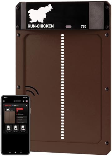 Automatic brown aluminum chicken coop door