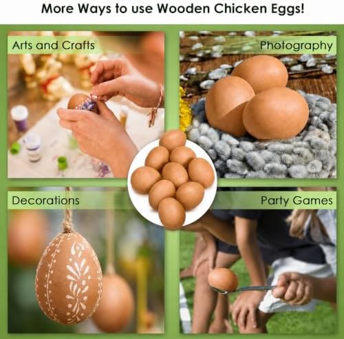 Beige wooden training eggs for nesting boxes — photo 5