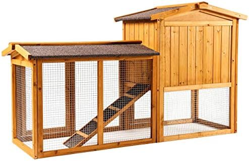 Wooden outdoor hutch with nesting box — photo 3