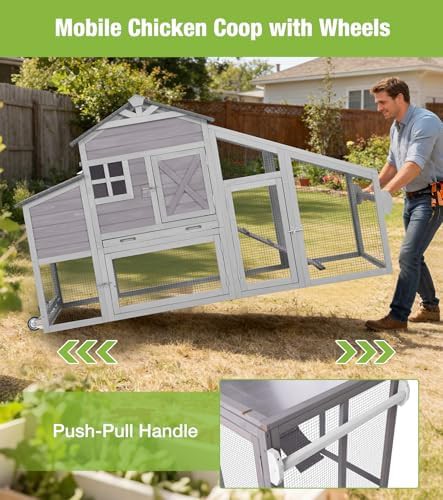 Grey mobile chicken coop and rabbit hutch — photo 3
