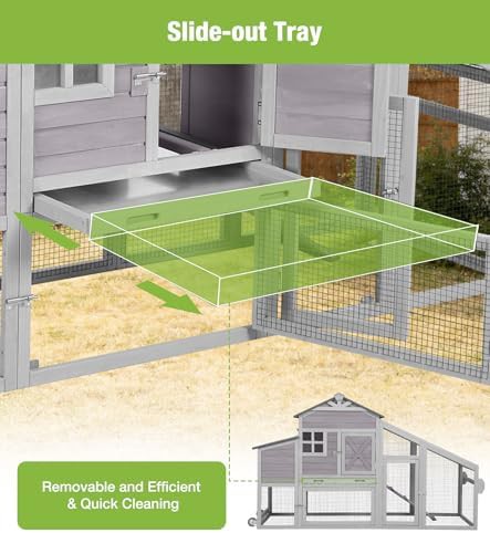Grey mobile chicken coop and rabbit hutch — photo 4