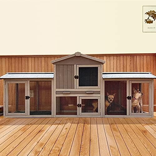 Large outdoor hutch with removable pvc layer