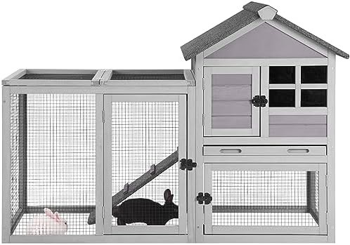Expandable wooden hutch with integrated run