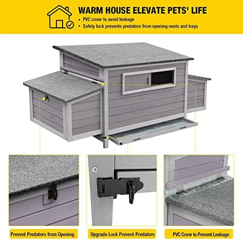 Grey wooden hen house with two nesting boxes — photo 3