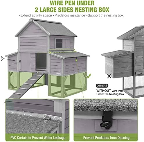 Extra large wooden coop with six nesting boxes — photo 3