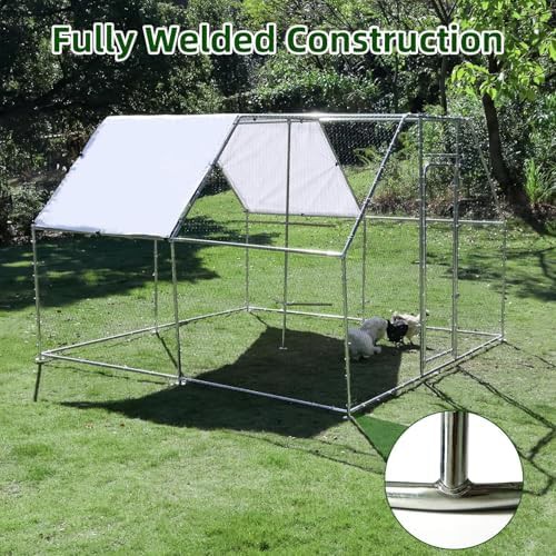 Large walk-in metal chicken pen with cover — photo 3