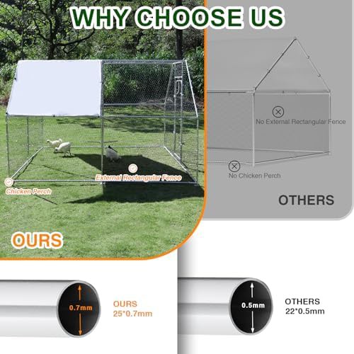 Large walk-in metal chicken pen with cover — photo 5