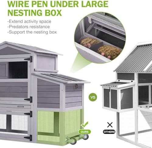 Portable wooden poultry cage on wheels — photo 3