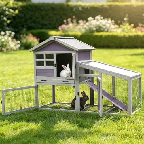 Wooden coop with run and uv roof