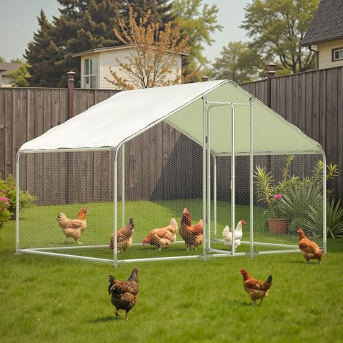 Large metal walk-in enclosure with waterproof cover