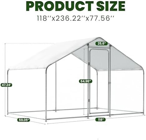 Large metal walk-in enclosure with waterproof cover — photo 4