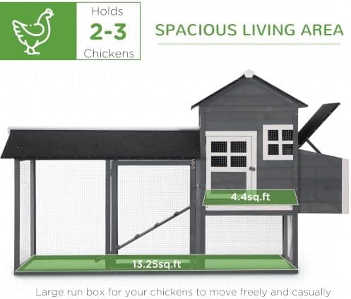 Two story gray wooden coop with run — photo 3