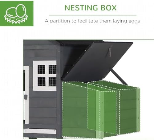Two story gray wooden coop with run — photo 5