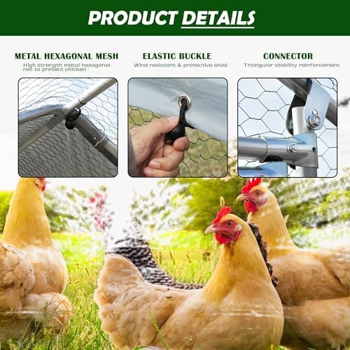 Large metal chicken run with waterproof cover — photo 4