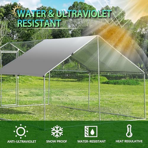 Large metal chicken run with waterproof cover — photo 5