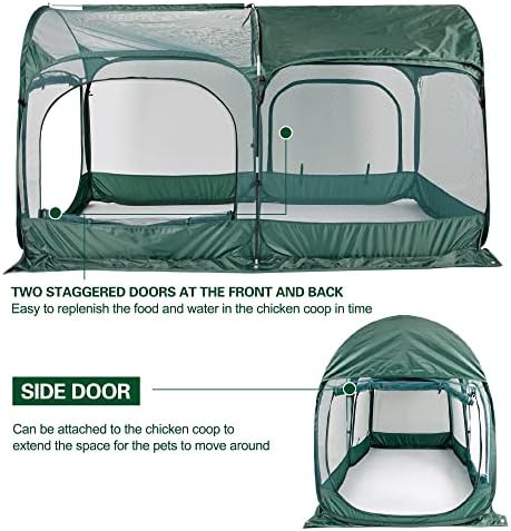 Portable pop-up chicken run with doors — photo 3