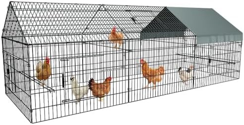 Metal chicken run with waterproof cover