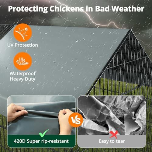 Metal chicken run with waterproof cover — photo 3