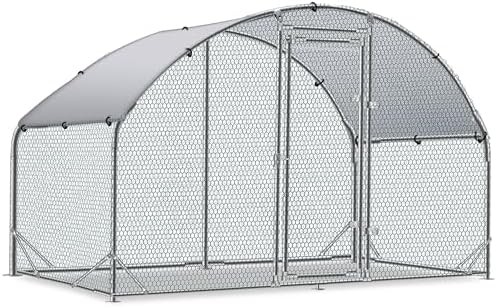 Compact walk in metal chicken run