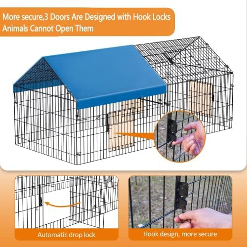 Medium metal poultry playpen and hutch — photo 3