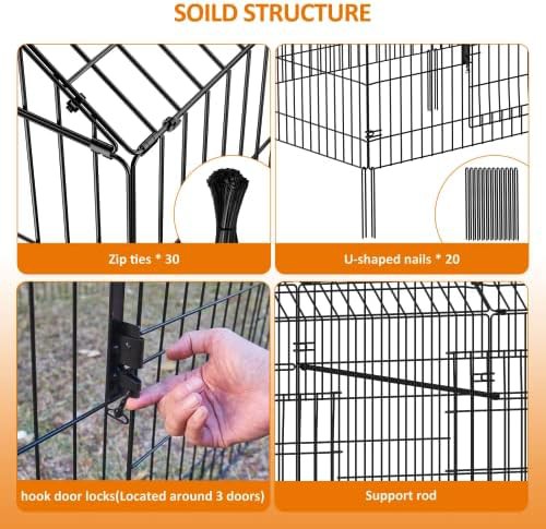 Medium metal poultry playpen and hutch — photo 5