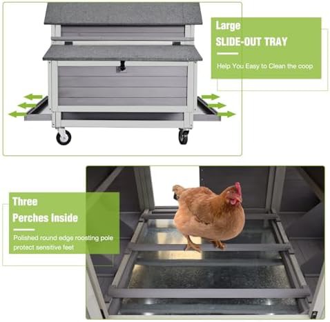 Movable wooden coop for six chickens — photo 3