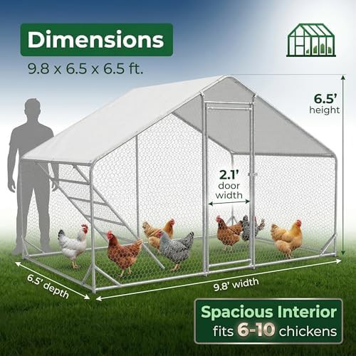 Large metal walk-in chicken run with cover — photo 3