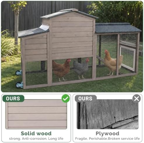 Grey mobile chicken coop with run — photo 4