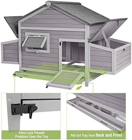 Outdoor wooden hen house with pull out tray — photo 4