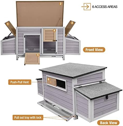 Expandable wooden hen house with front doors — photo 5