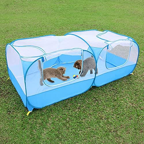 Portable blue wire mesh pet run — photo 5