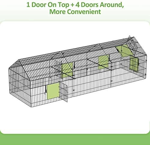 Large metal chicken run with protective cover — photo 4