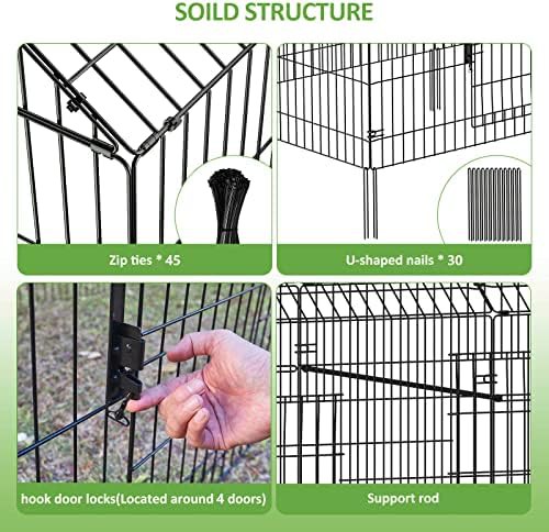 Large metal chicken run with protective cover — photo 5