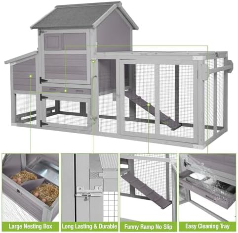Grey wheeled coop with large nesting box — photo 5