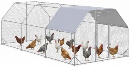 Wide metal walk in fence cage hen house