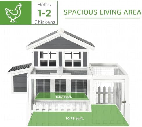 Gray wooden coop with attached outdoor run — photo 3