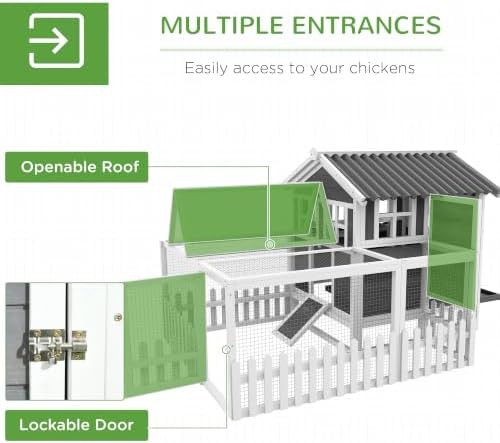 Gray wooden coop with attached outdoor run — photo 4