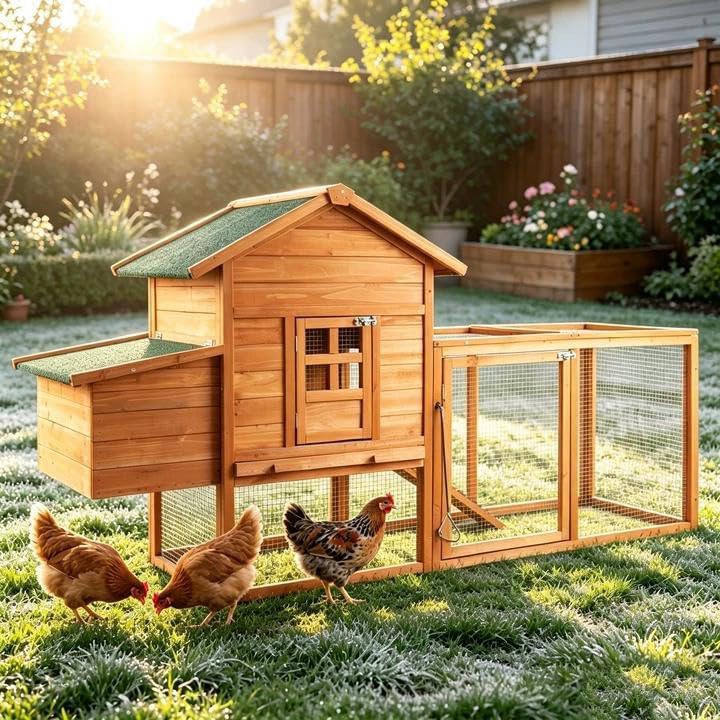 Wooden poultry house with pull-out tray — photo 3
