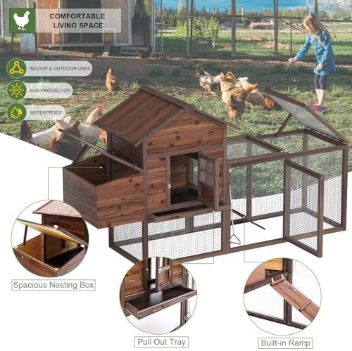 Brown wooden hen house with UV panels — photo 5