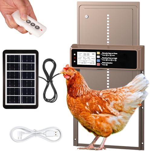Solar automatic coop door with timer