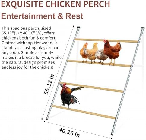 Large wooden roosting perch for poultry — photo 5