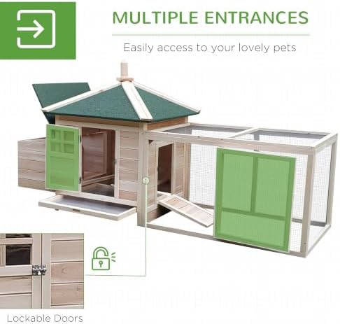 Natural wood hen house with ramp and tray — photo 4