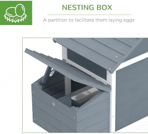 Small white wooden coop with nesting box — photo 5