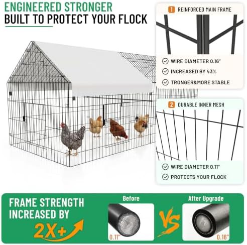 Metal chicken run pen with protective cover — photo 3