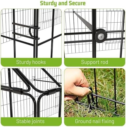Metal chicken run pen with protective cover — photo 4