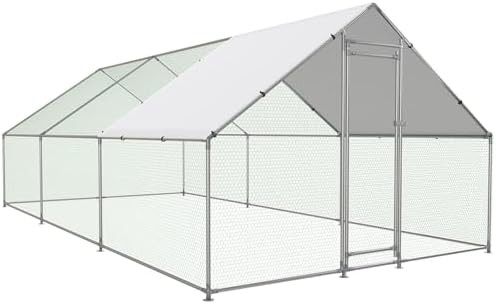 Tall walk-in poultry pen with spire roof